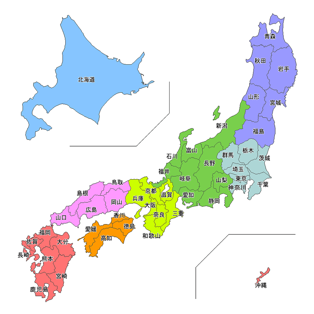 日本主要城市分布地图图片